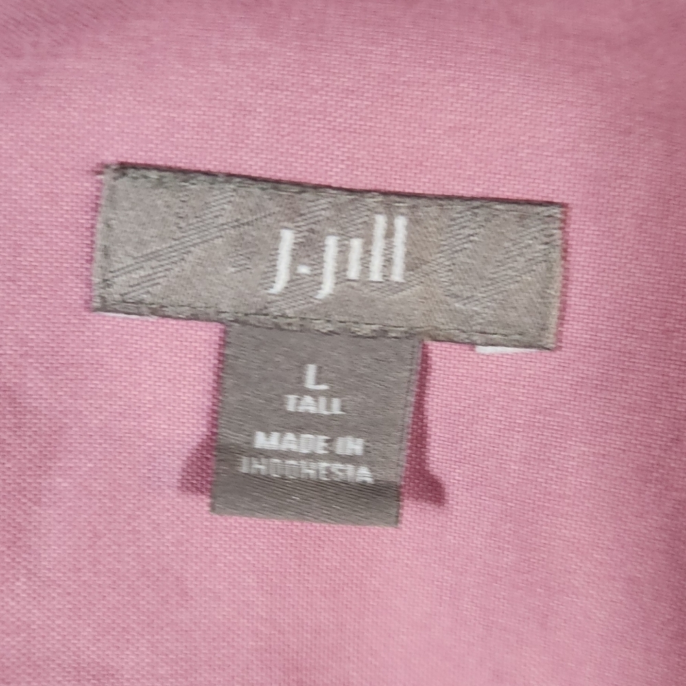 J. JILL Pink Dusty Rose Button Up Long Sleeve Top 100% Cotton Size Large Tall - Picture 5 of 6